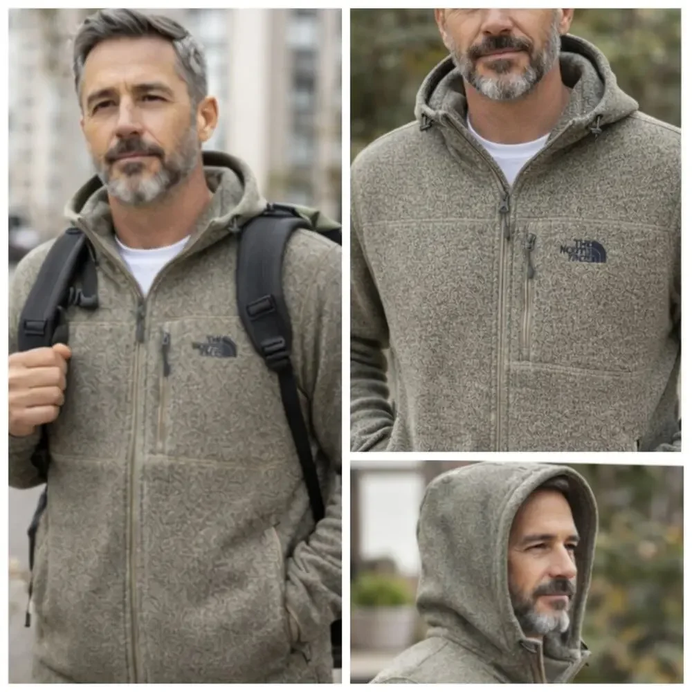 The North Face Men’s Hooded Sweater-Knit Fleece Jacket NF00CL3 Size XL  F316
